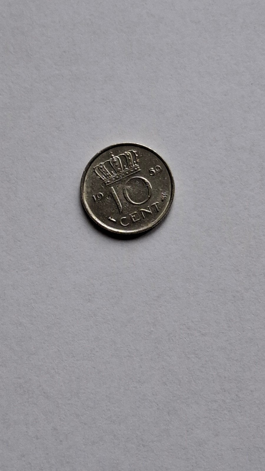 Oude munten: 1x Nederland 10 cent dubbeltje 1959, Ophalen of Verzenden