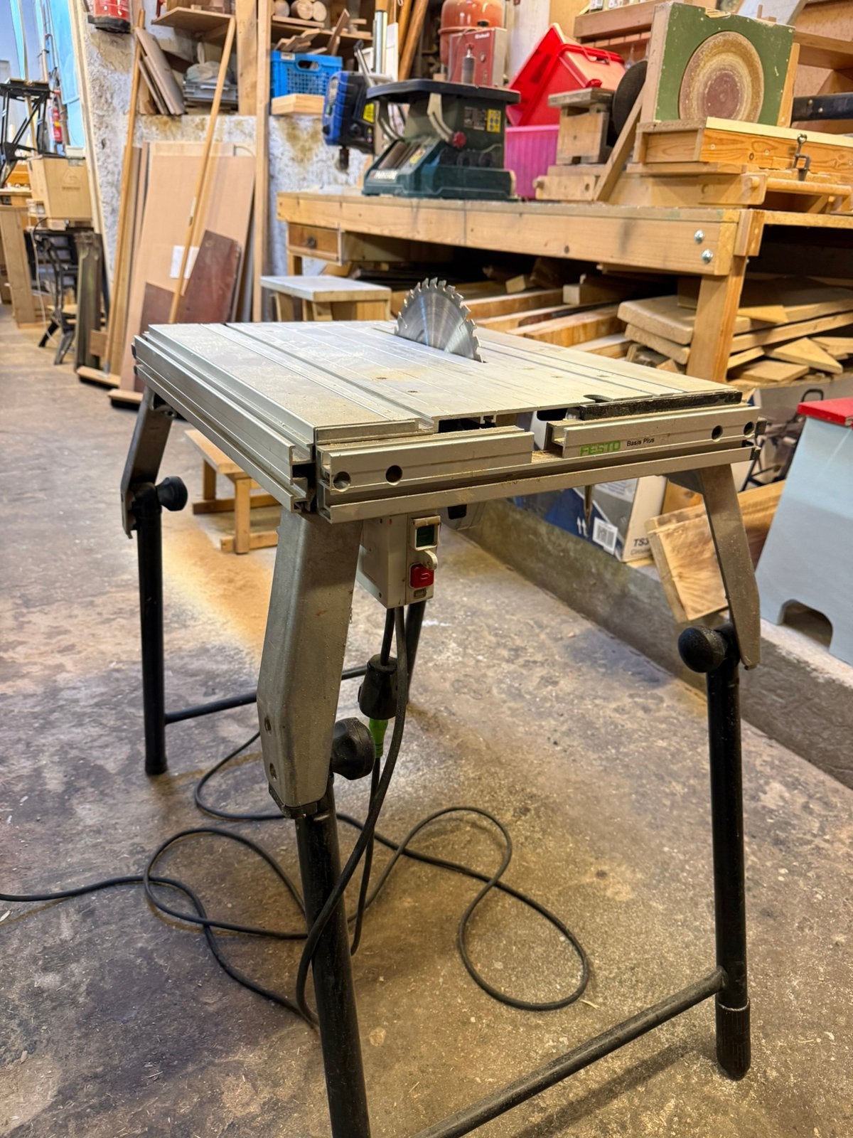 Festool Basis Plus zaagtafel met module AP 85 EB, Ophalen, Gebruikt, Cirkelzaag, 70 mm of meer