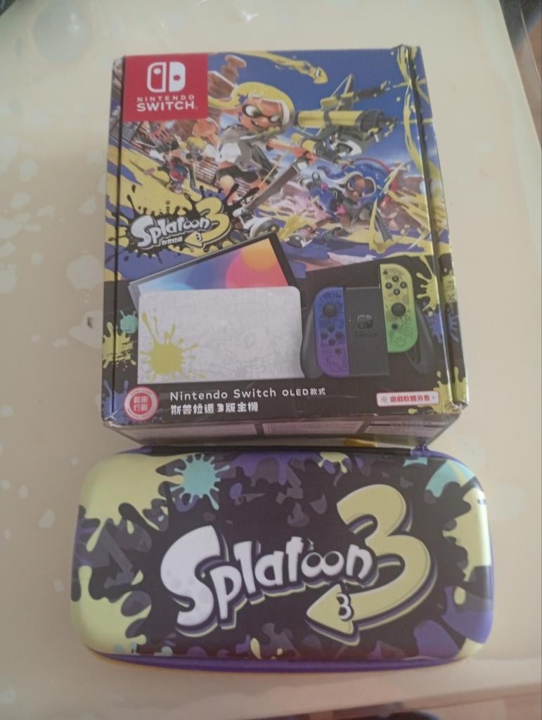 Nintendo Switch OLED Splatoon 3 Editie + Draagtas, Ophalen of Verzenden, Nieuw, Met 2 controllers, Switch OLED