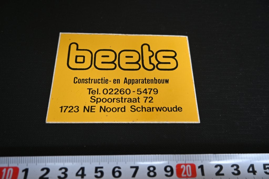 sticker Noord Scharwoude BEETS Constructie= en Apparatenbouw, Ophalen, Zo goed als nieuw