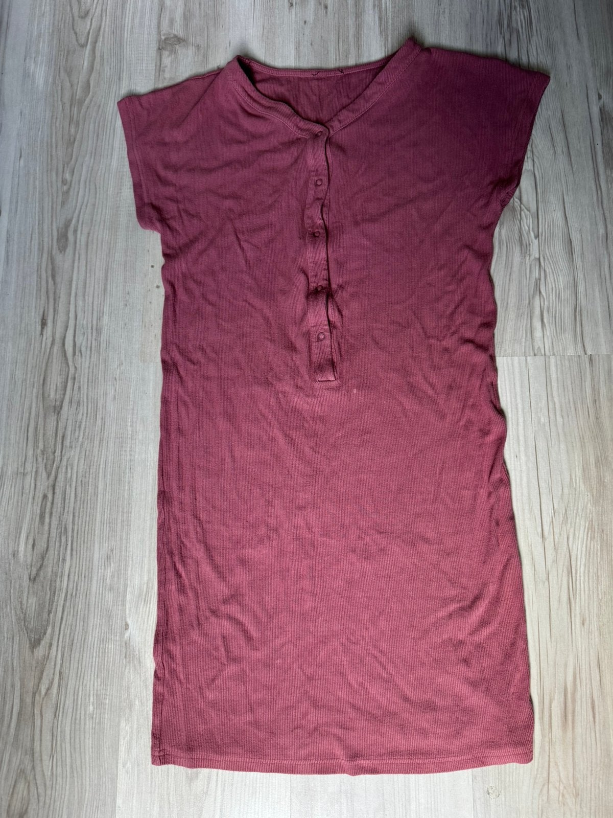 Het bevallingsjurkje roze bamboo rib blush maat S/M, Jurk, Ophalen of Verzenden, Zo goed als nieuw, Roze