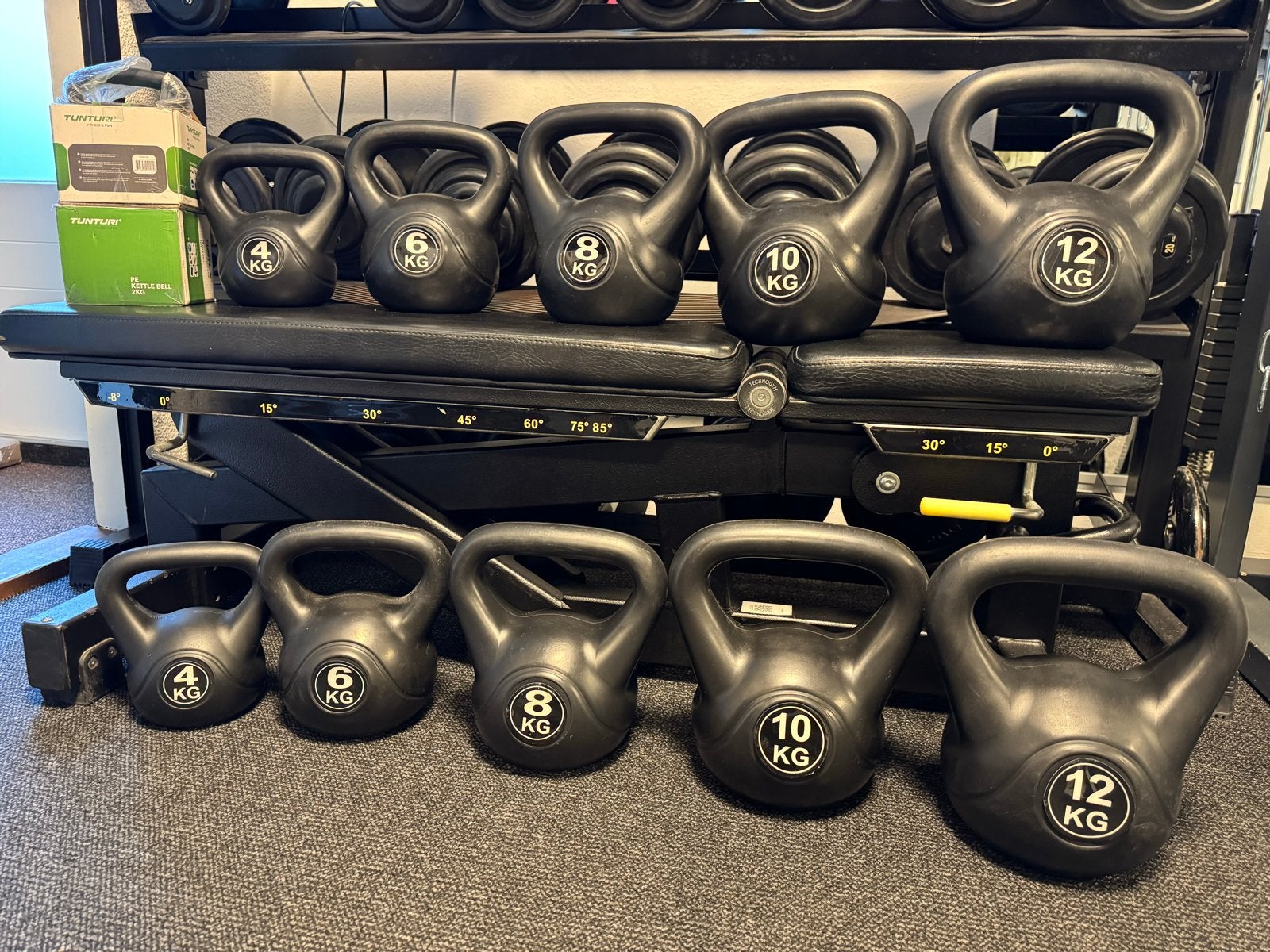 Kettlebell set nieuw! 4kg, 6kg, 8kg, 10kg, 12kg - Tunturi, Ophalen, Nieuw, Armen, Kettlebell