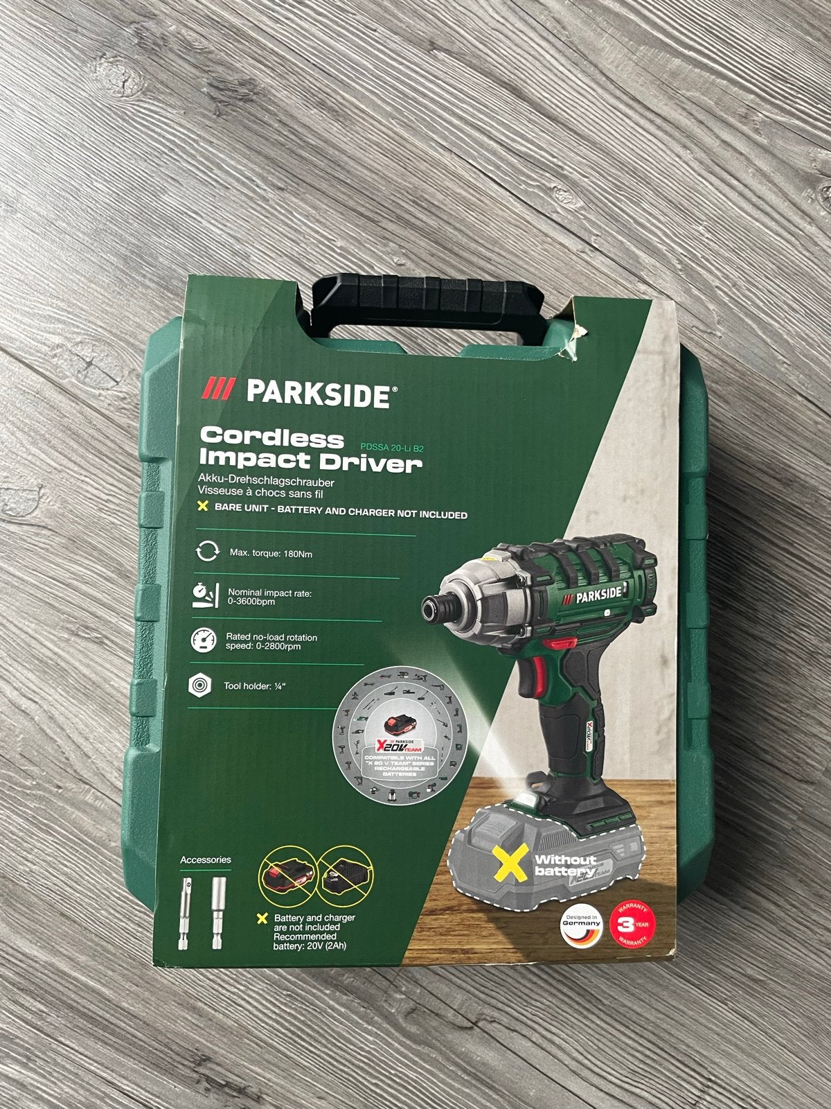 Parkside PDSSA 20-Li B2 Accu-Slagschroevendraaier, Variabele snelheid, Nieuw, Ophalen of Verzenden, Boor- en Schroefmachine