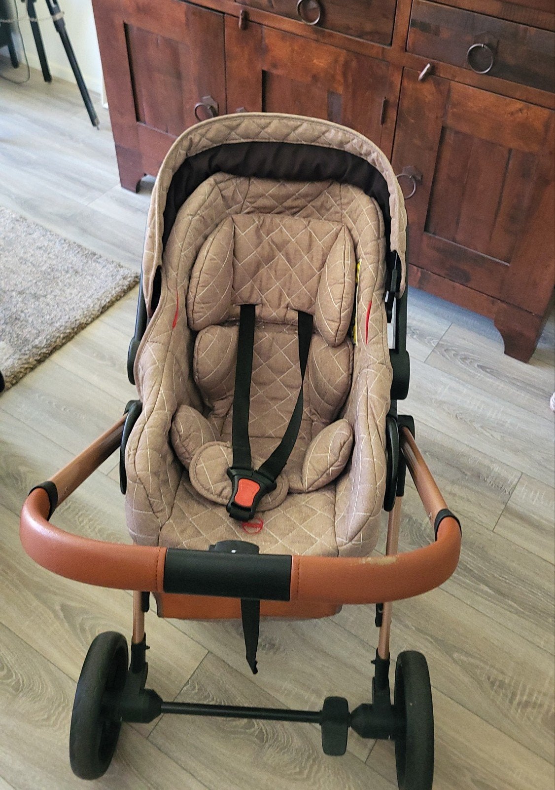 Roze kinderwagen 2 in 1., Gebruikt, Combiwagen, Met autostoeltje, Ophalen