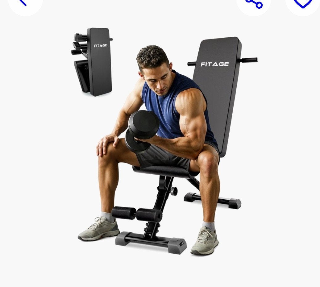 FITAGE Fitnessbank Halterbank 300kg - Verstelbaar, Ophalen, Zo goed als nieuw, Benen, Fitnessbank