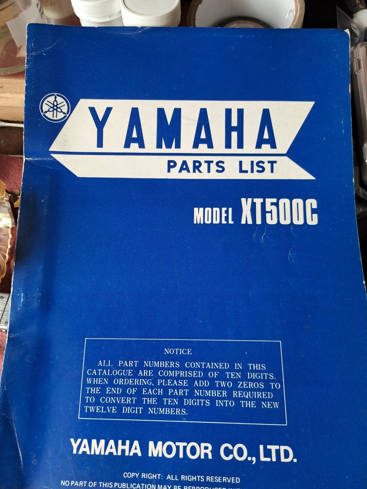 YAMAHA XT 500 Parts list., Motoren, Ophalen of Verzenden, Yamaha