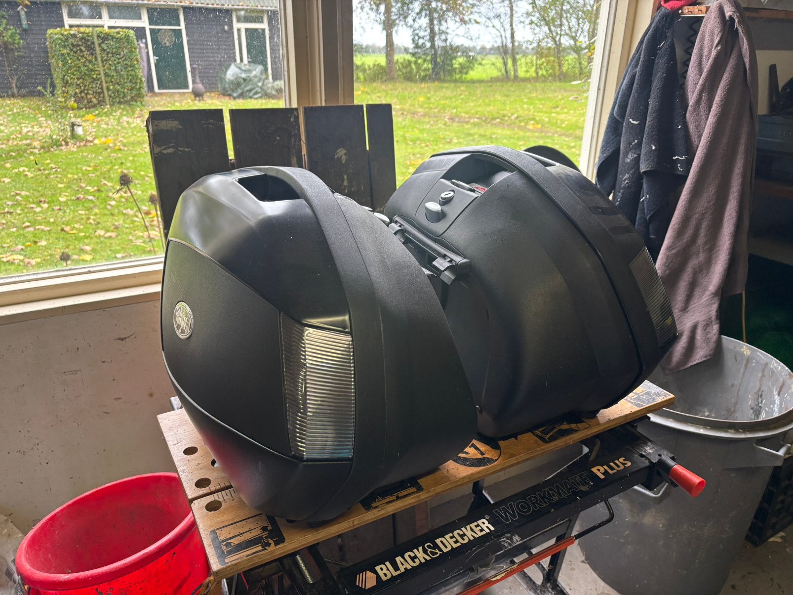 Givi V35 monokey zijkoffers + zijkofferrek Honda NC750X, Ophalen, Gebruikt