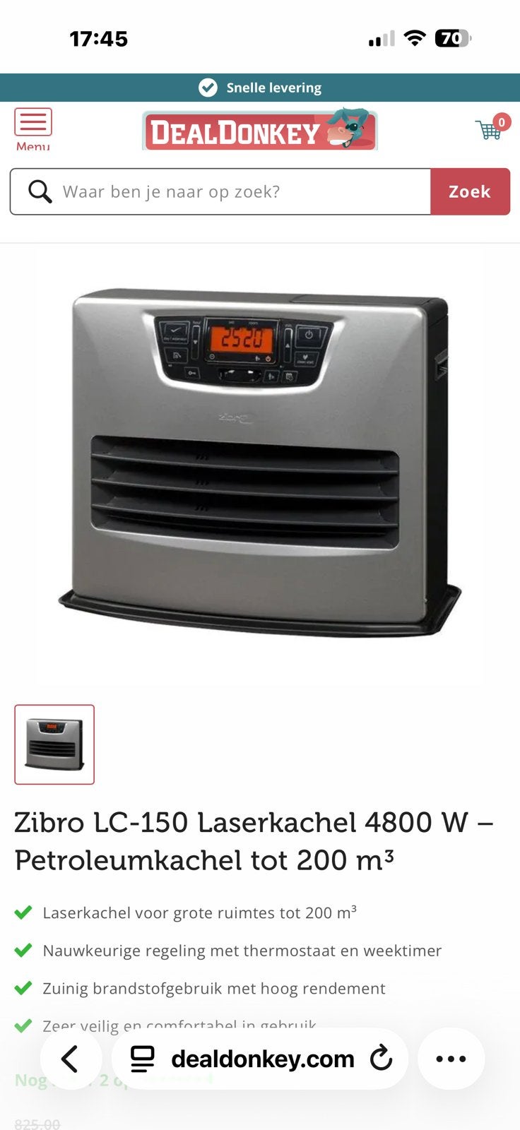 Zibro lc 150, Ophalen of Verzenden, Zo goed als nieuw, Overige brandstoffen, Petroleumkachel
