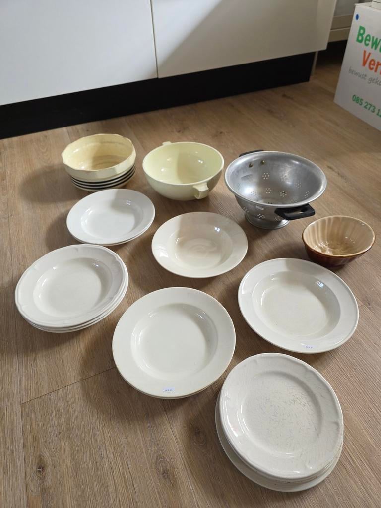 Antiek vintage keuken servies set - Boch, Petrus Regout, Ophalen of Verzenden