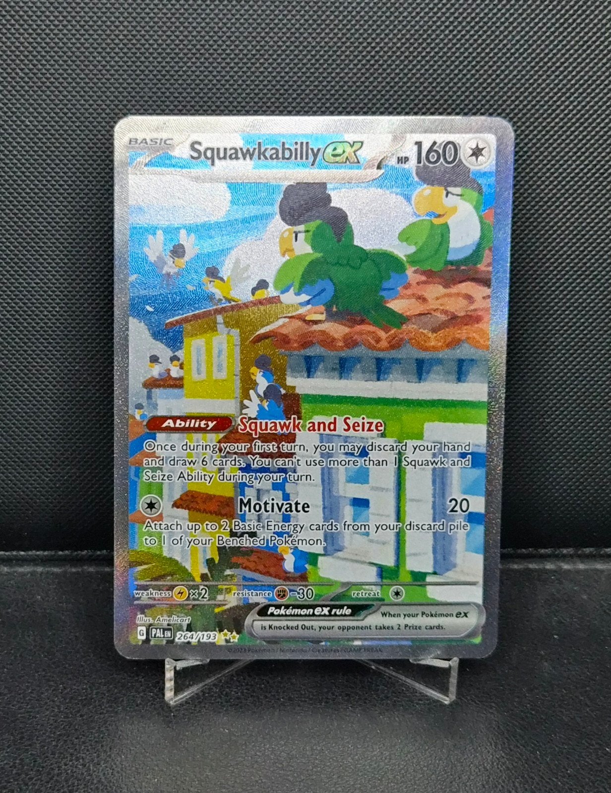 Squawkabilly EX 264/193 Paldea Evolved NM, Hobby en Vrije tijd, Verzamelkaartspellen | Pokémon, Zo goed als nieuw, Ophalen of Verzenden
