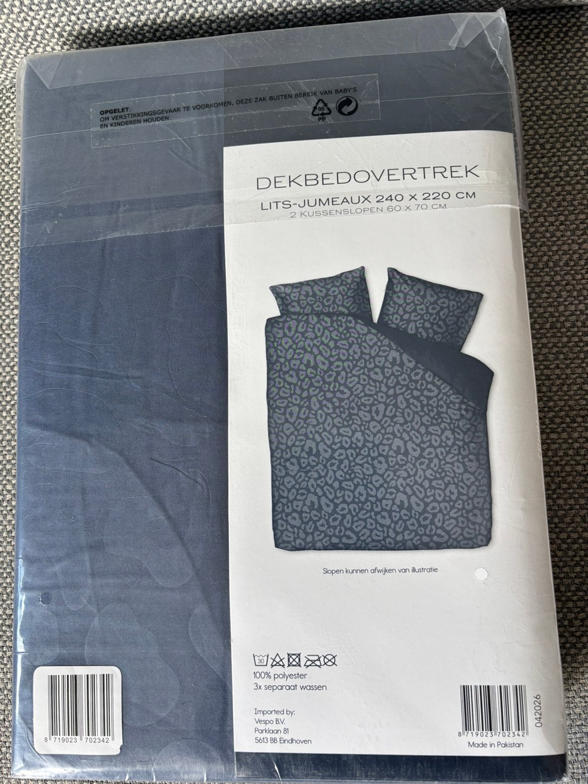 Nieuw in verpakking: Dekbedovertrek, lits-jumeaux,240x220 cm, Ophalen, Dekbedovertrek, Nieuw, Blauw