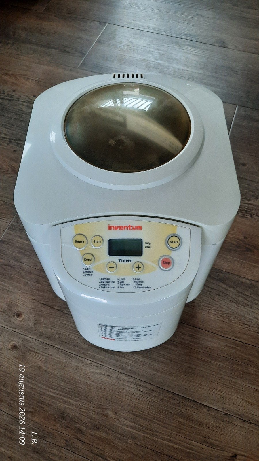 inventum broodbakmachine, 400 tot 800 gram deeg, Ophalen, Zo goed als nieuw
