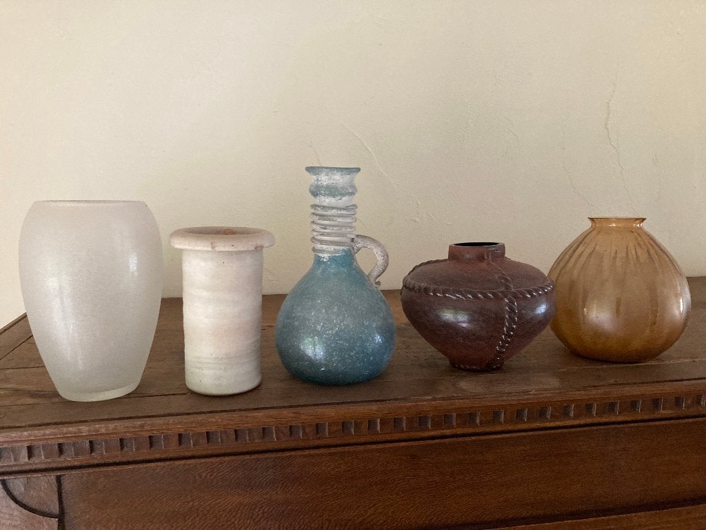 Mooie verschillende vazen, Overige kleuren, Ophalen of Verzenden, Glas, Zo goed als nieuw