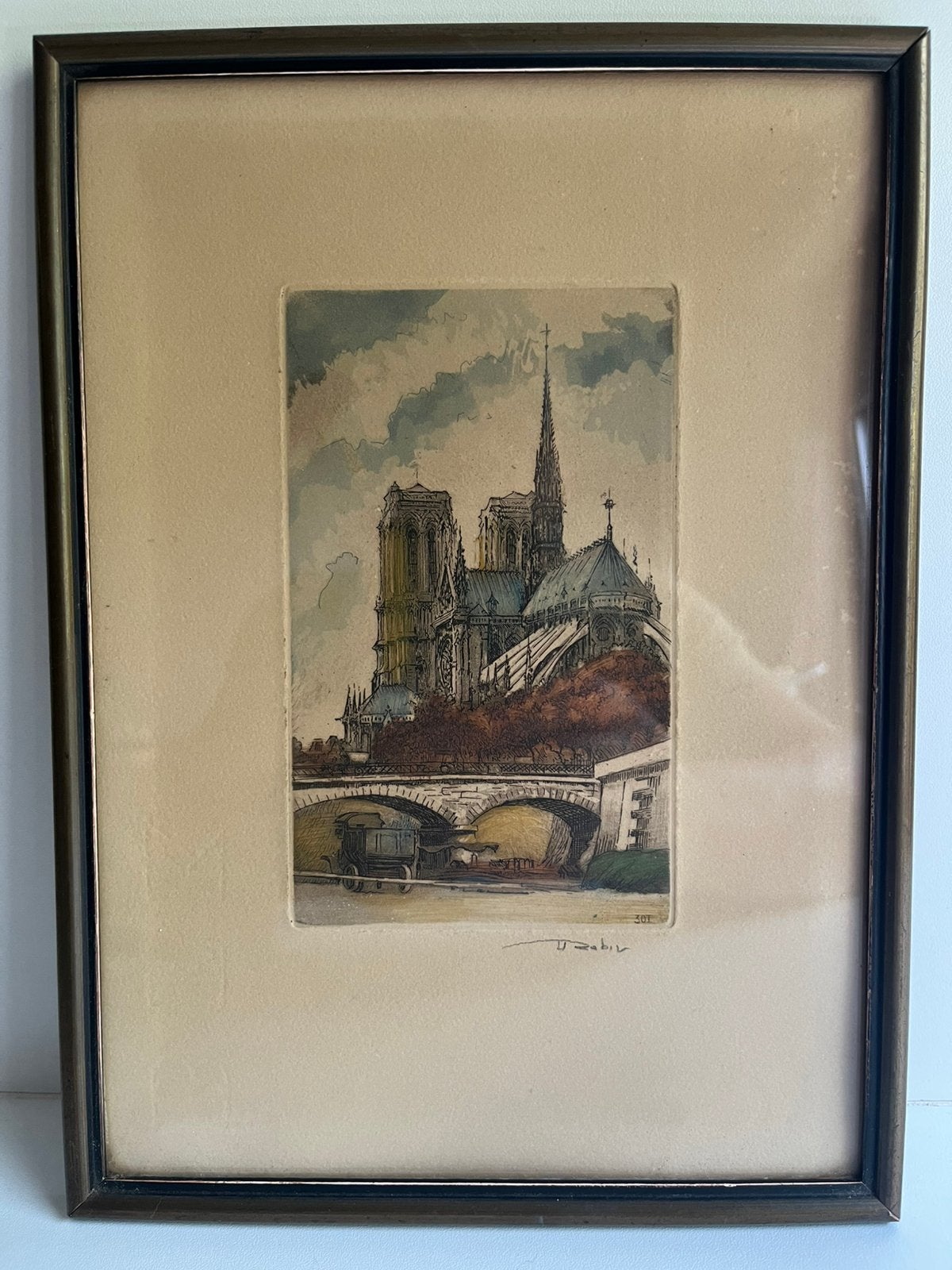 Kleuren ets Leopold Robin(1877-1939), Antiek en Kunst, Ophalen of Verzenden