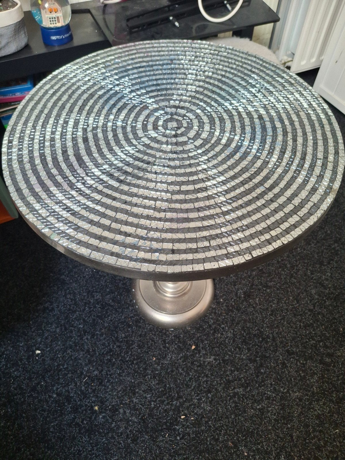 Zilvere bijzettafel, Ophalen, Rond, Minder dan 55 cm, 45 tot 60 cm