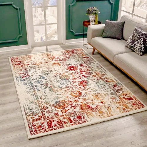 Vintage multicolor vloerkleed! (NIEUW!), 100 tot 150 cm, Vintage, Nieuw, Ophalen of Verzenden