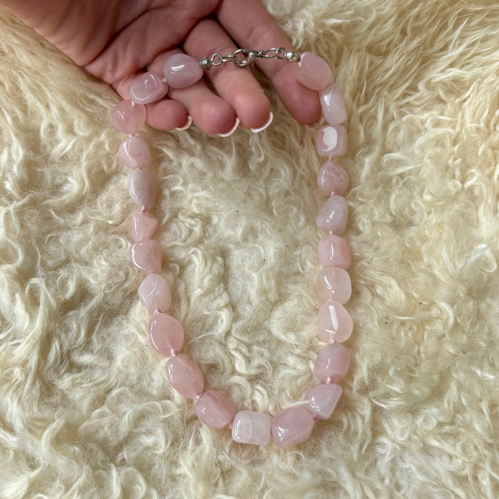 Rozenkwarts ketting - Natuurlijke edelsteen, Sieraden, Tassen en Uiterlijk, Kettingen, Verzenden, Nieuw, Steen of Mineraal, Roze