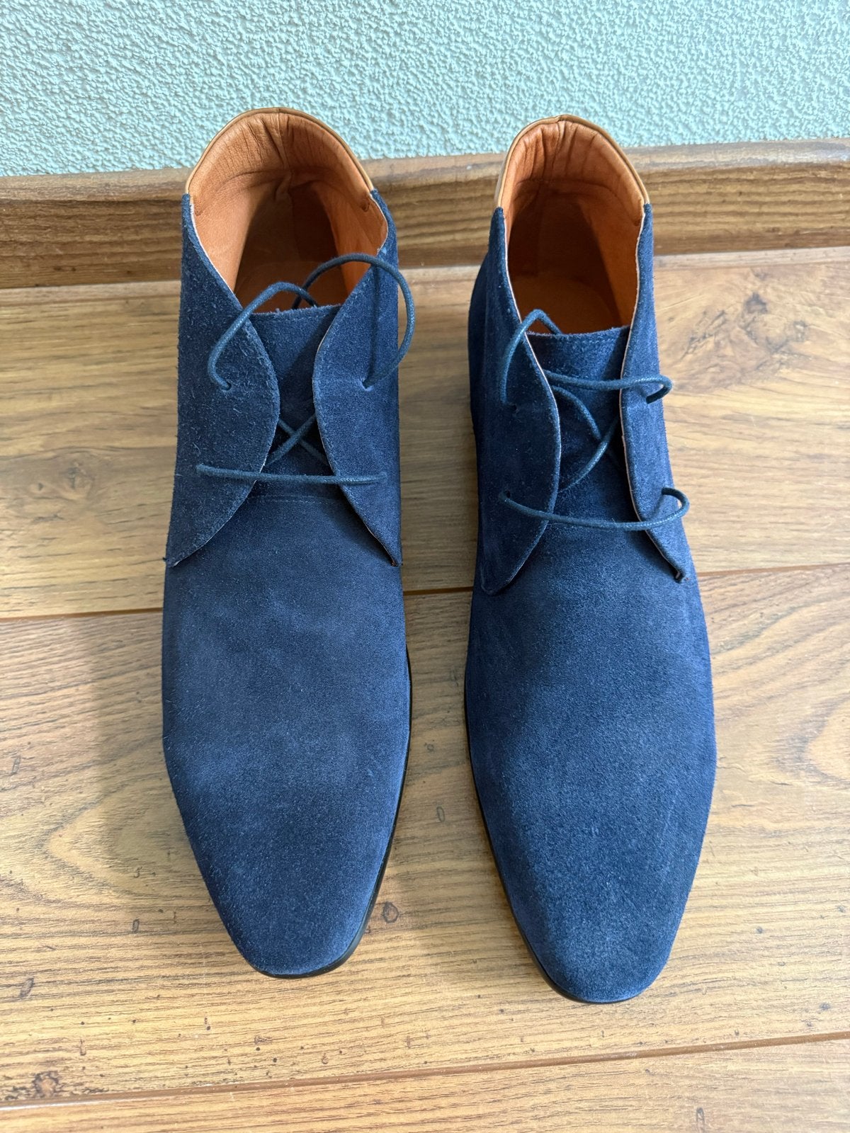 Manfield suède veterschoenen - Donkerblauw - Maat 46, Kleding | Heren, Ophalen of Verzenden, Nieuw, Blauw, Veterschoenen