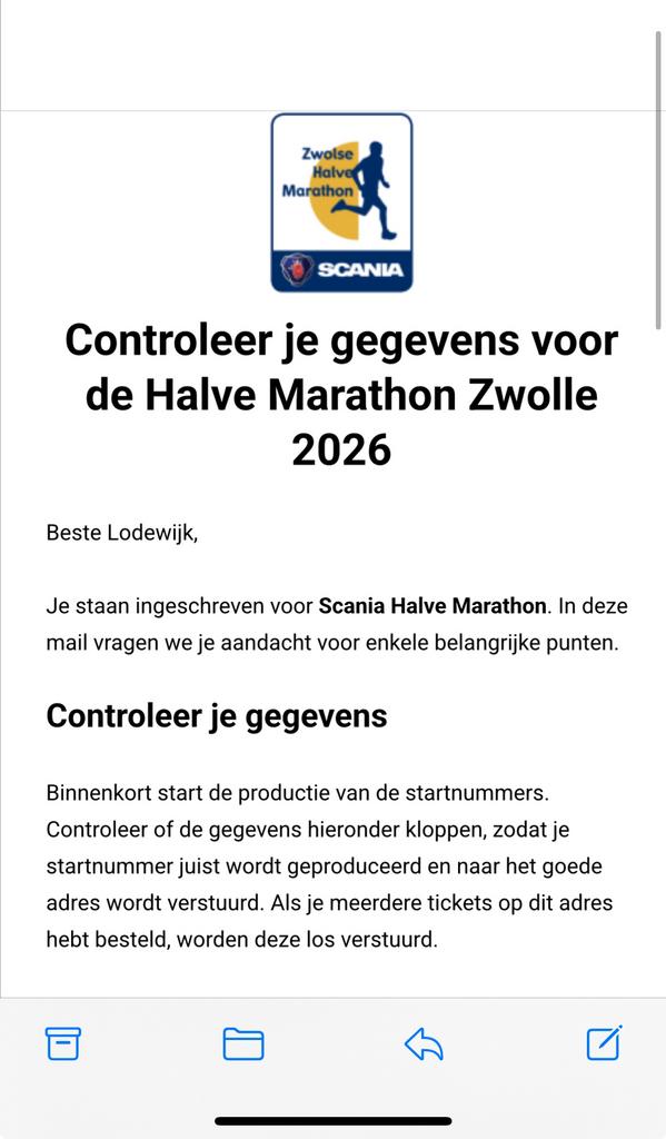 Ticket halve marathon zwolle, Eén persoon, Overige soorten