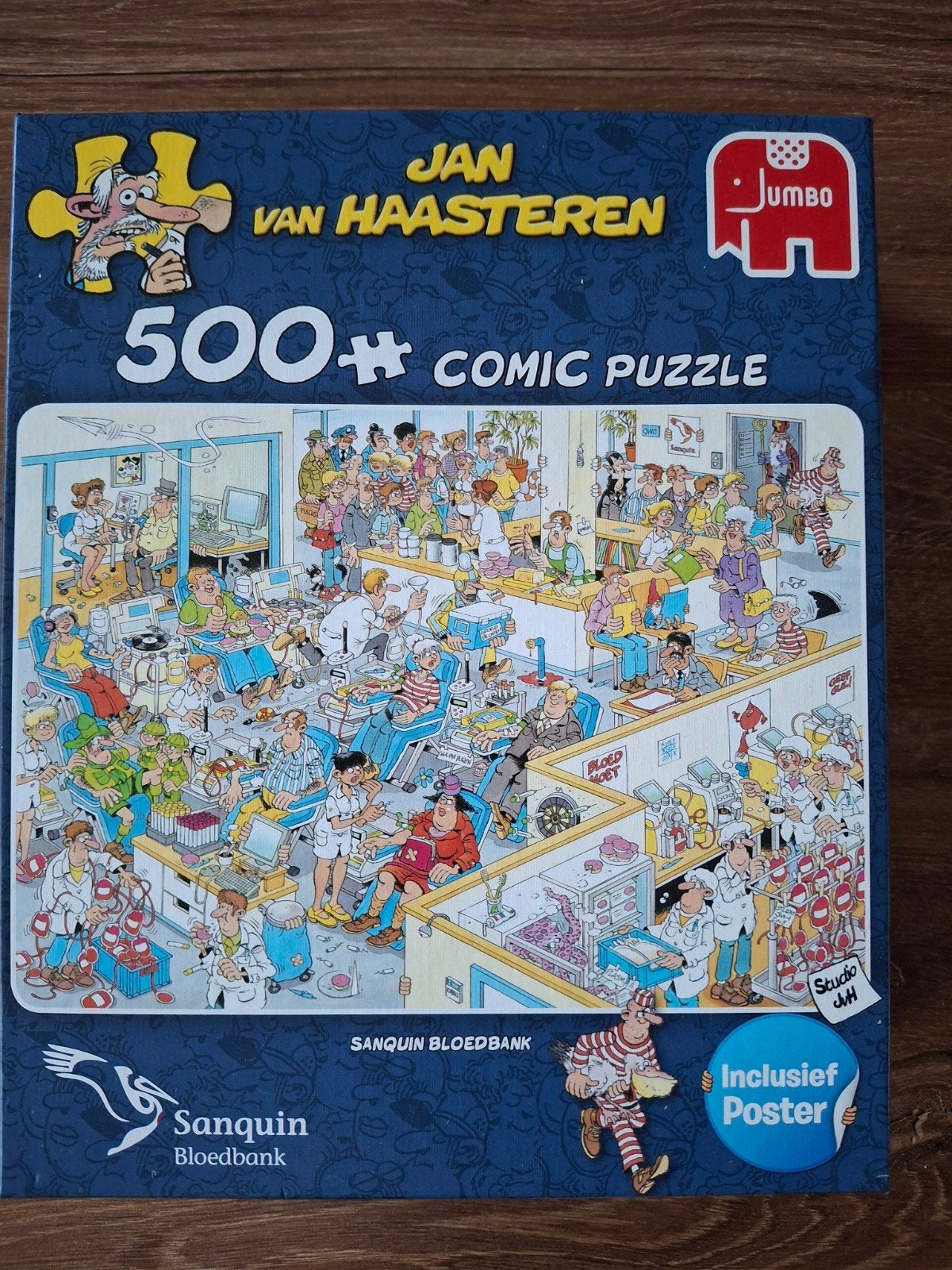 Jan van Haasteren Comic Puzzel - Sanquin Bloedbank 500+, Ophalen of Verzenden