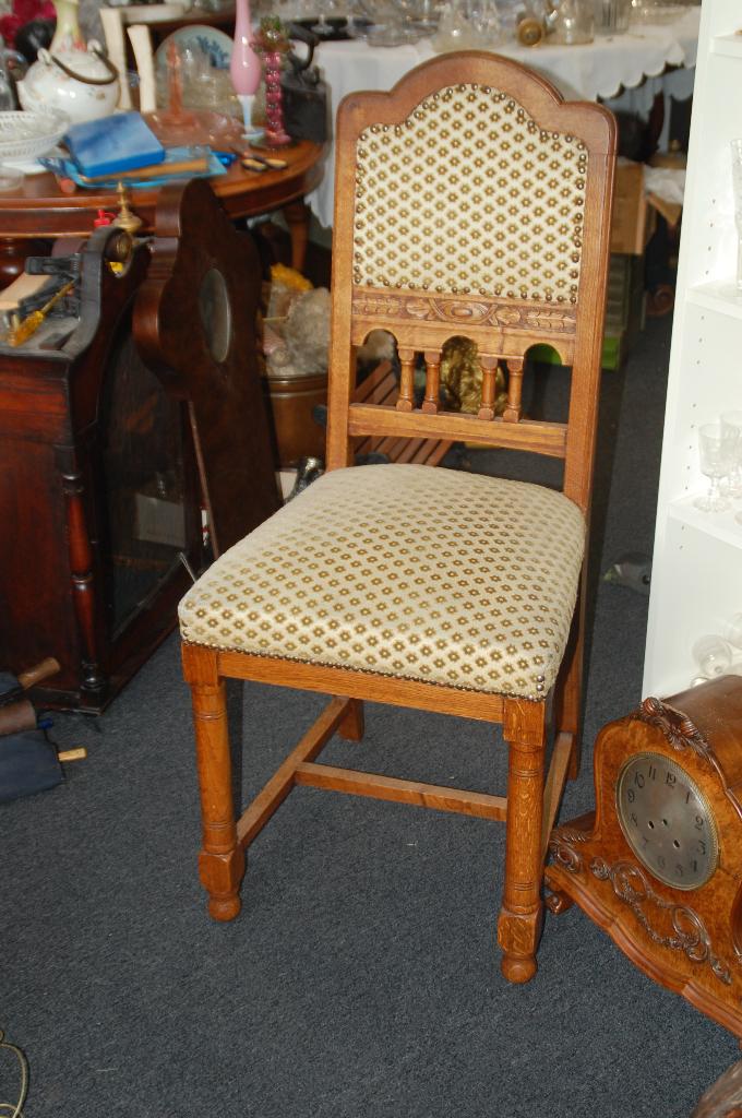 Amsterdamse school/ art deco eetkamer stoelen, Huis en Inrichting, Stoelen, Bruin, Ophalen of Verzenden, Zo goed als nieuw, Stof
