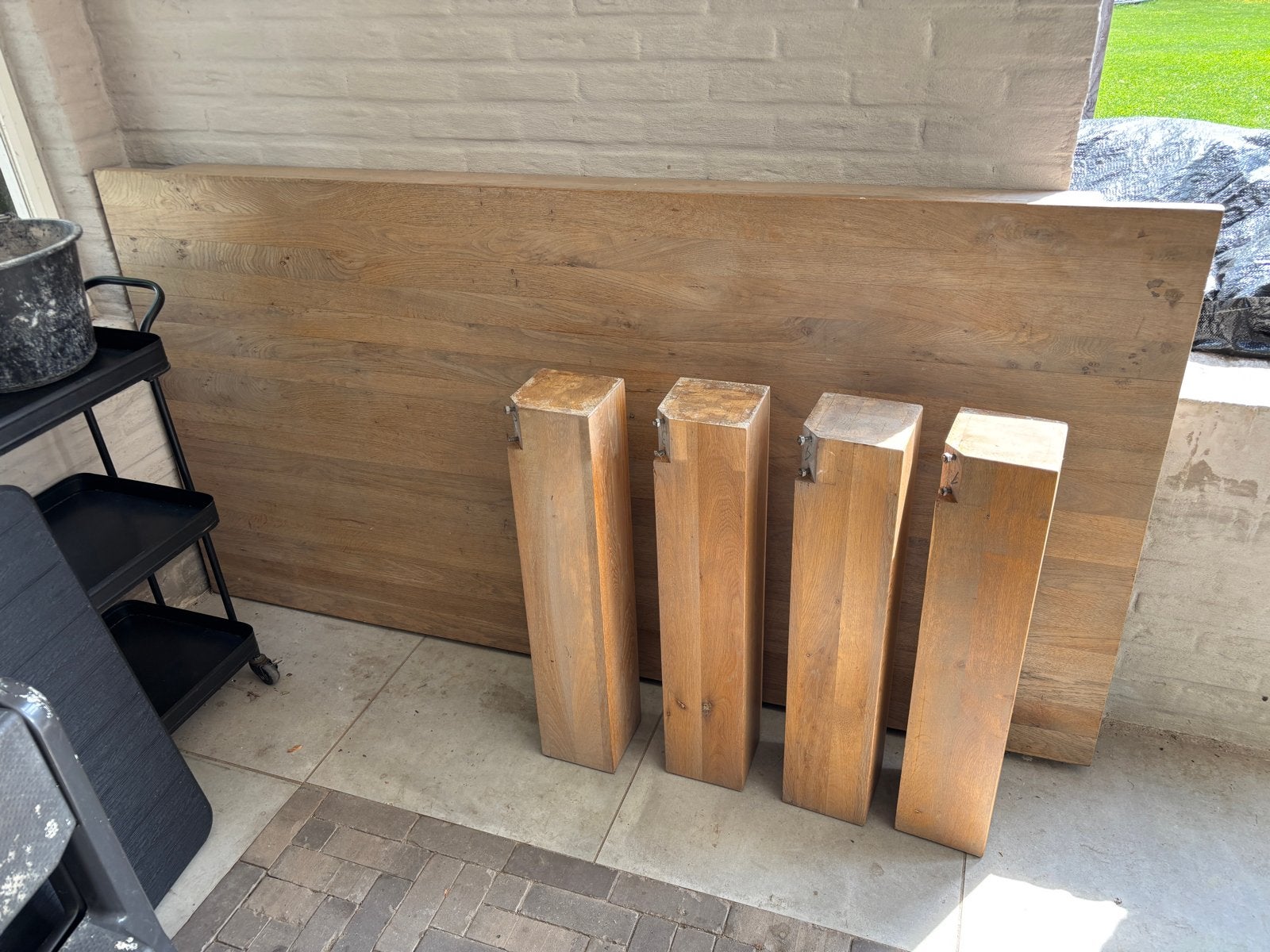 Houten tafel 200x100cm, Ophalen, 100 tot 150 cm, 200 cm of meer, Vier personen