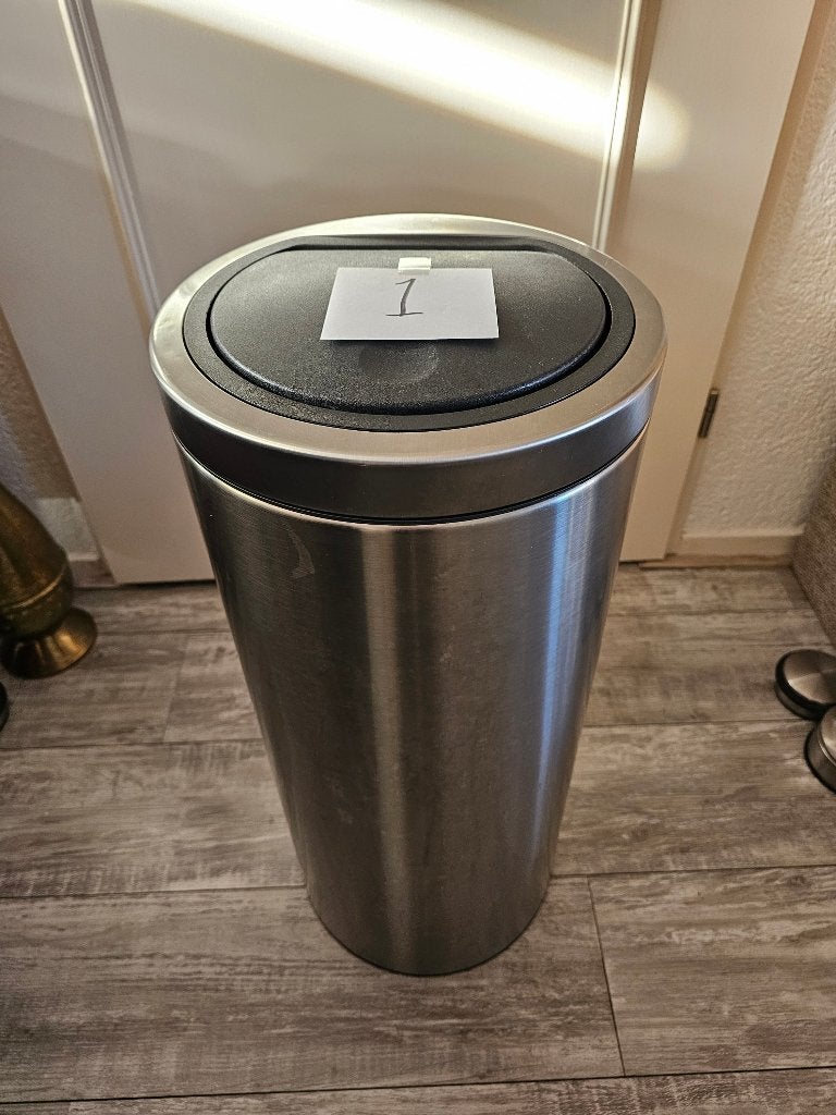 # Brabantia touch bin 30 liter afvalemmer - prullenbak Kliko, 20 tot 30 liter, Ophalen, Gebruikt, Rvs