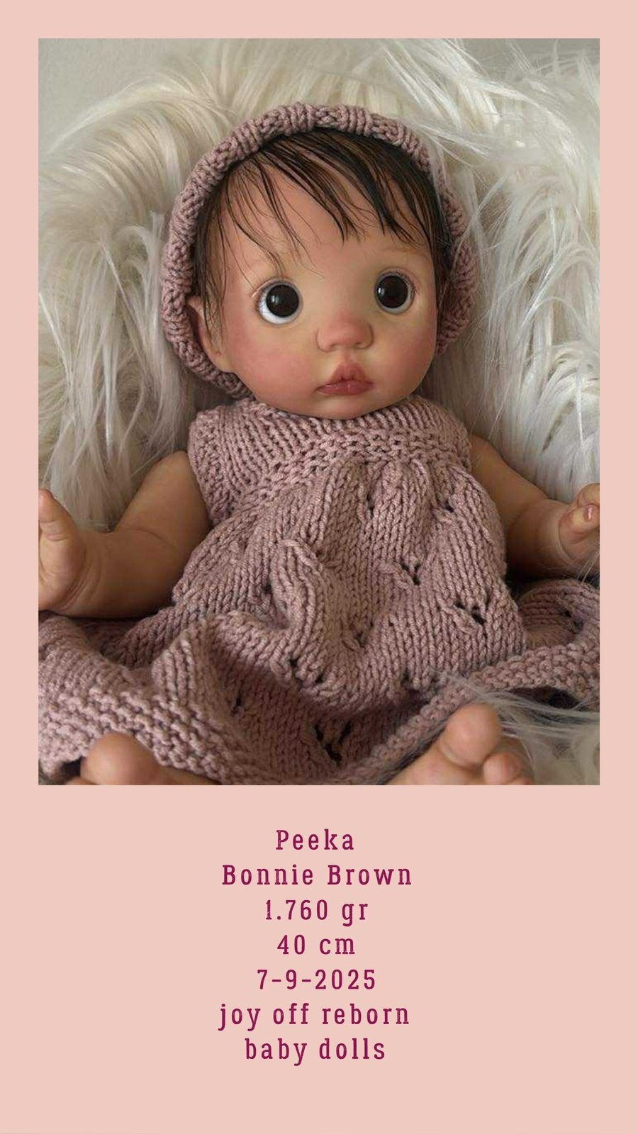 Reborn  baby Peeka boo met certificaat, Verzamelen, Poppen, Ophalen of Verzenden, Nieuw, Babypop, Levensecht of Reborn