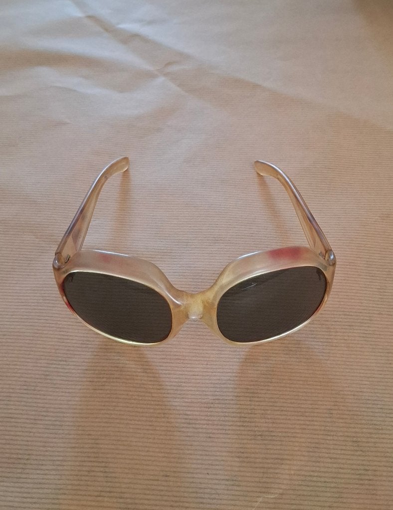 Vintage zonnebril jaren 60 amber cable temples, Sieraden, Tassen en Uiterlijk, Zonnebrillen en Brillen | Dames, Overige merken
