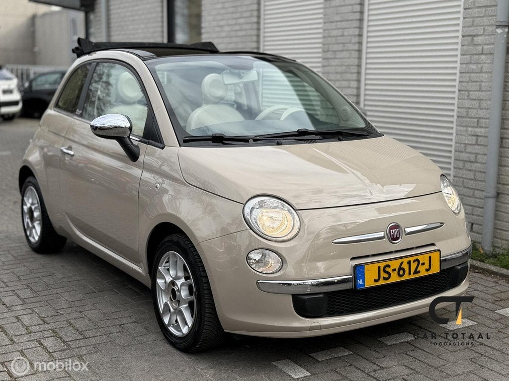 Fiat 500 1.2 Lounge|Cappuccino|AIRCO|PDC|, Auto's, Gebruikt, 4 cilinders, Bruin, Leder