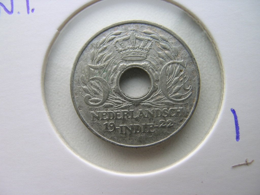 5 Cent 1922 Nederlands Indie, Ophalen of Verzenden, Koningin Wilhelmina, 5 cent, Losse munt