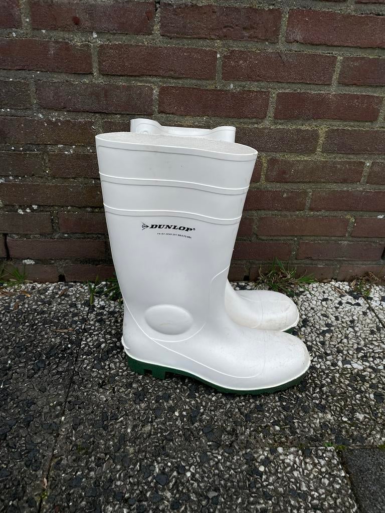 Dunlop Heren rubber laarzen Regenlaarzen Wit Maat 46, Ophalen, Zo goed als nieuw, Wit, Regenlaarzen