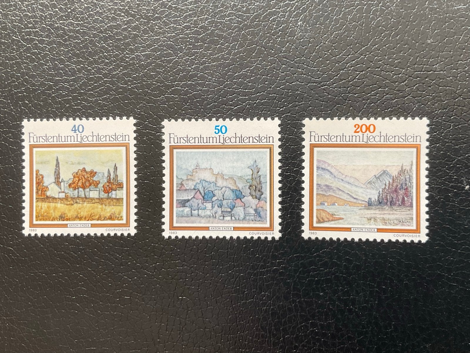 Liechtenstein 1983: Anton Ender Landschapsschilderijen (3 ze, Verzenden, 1980 tot heden, Ongelopen, Overig Europa