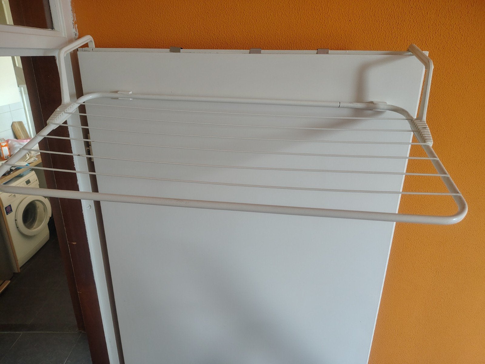 Compact wit droogrek voor aan de deur of radiator, Ophalen, Gebruikt