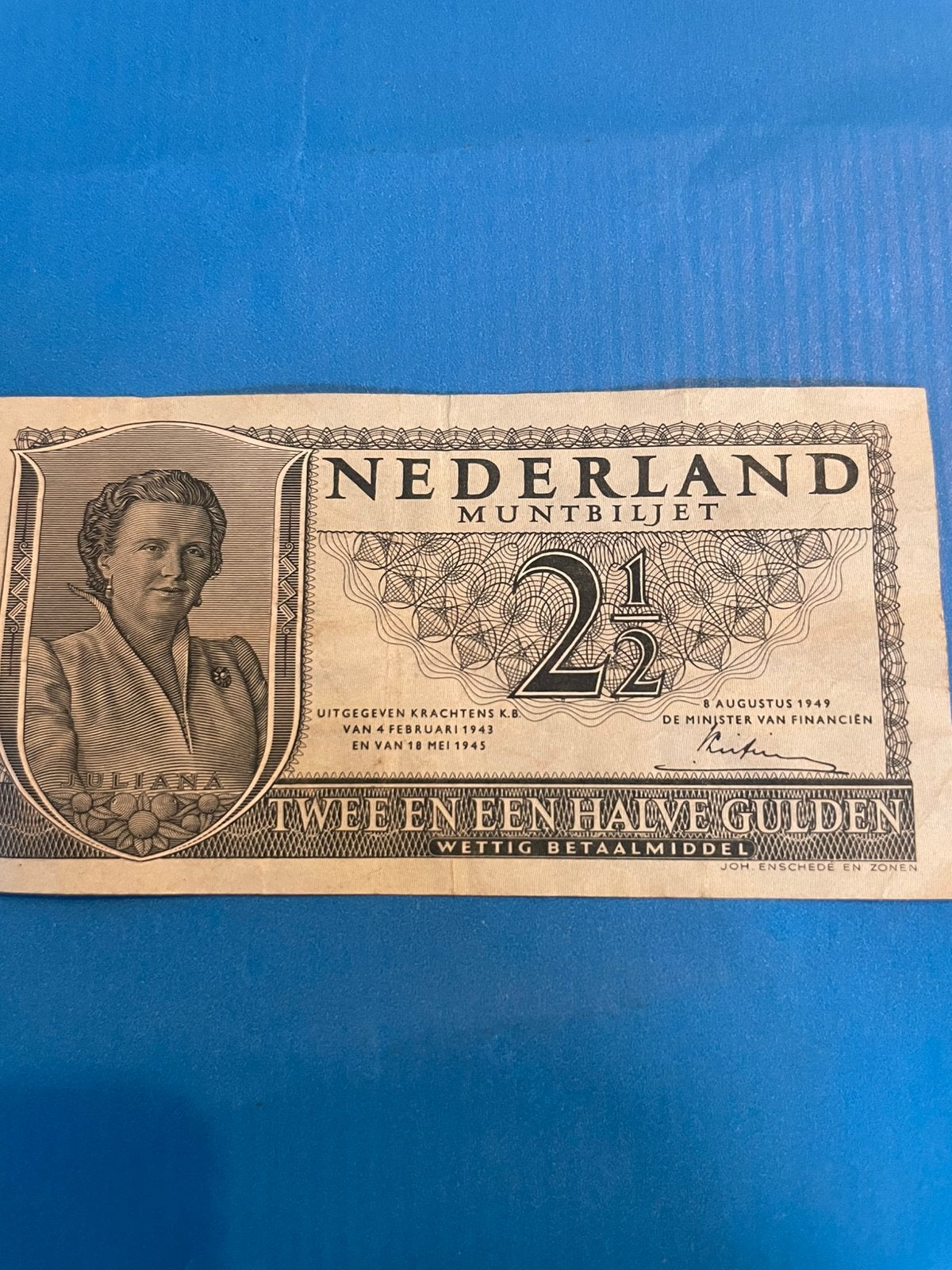 Briefje van twee en half gulden, Ophalen of Verzenden, Los biljet