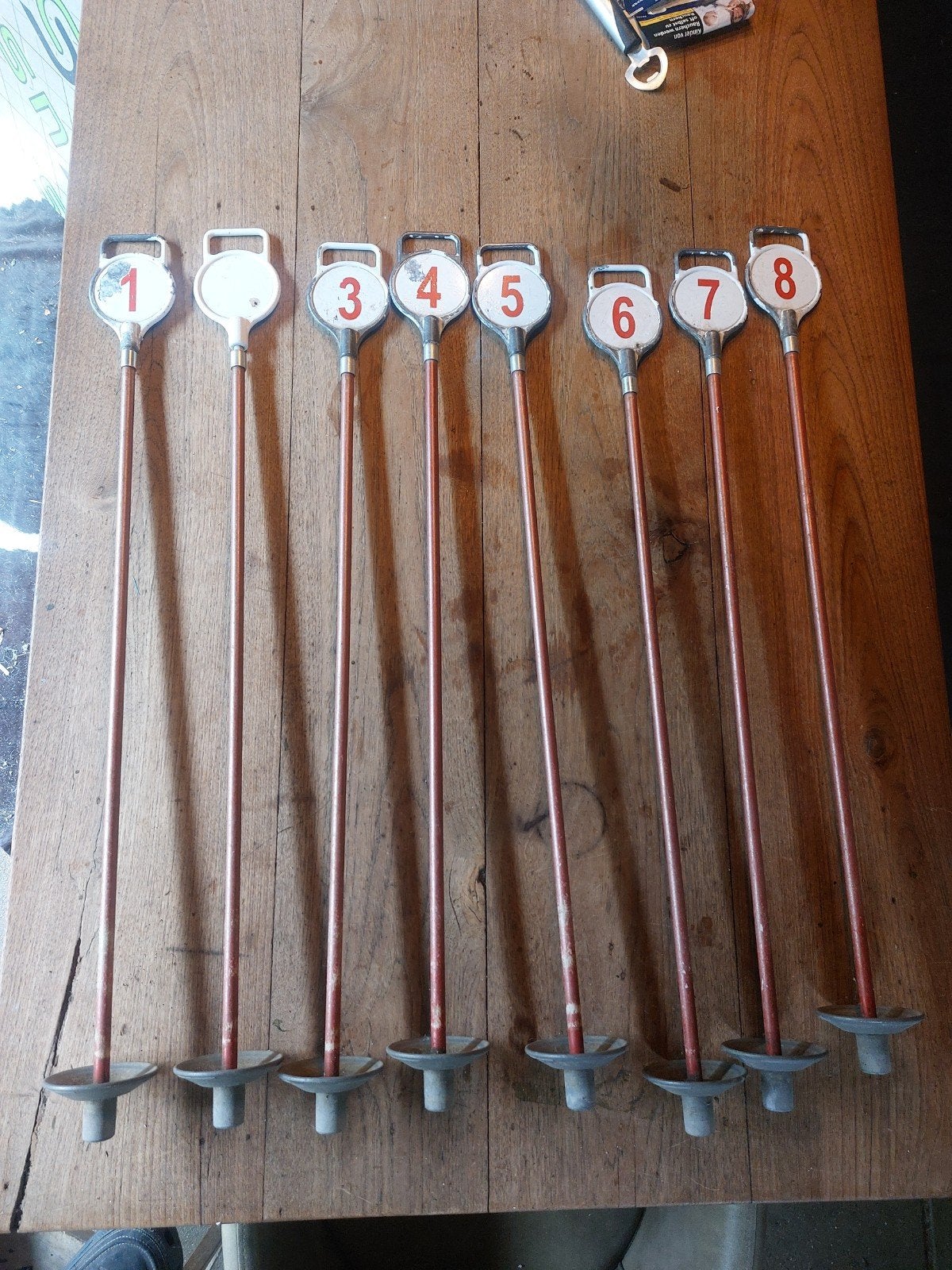 putting green markers, Ophalen, Gebruikt, Metaal, Vintage