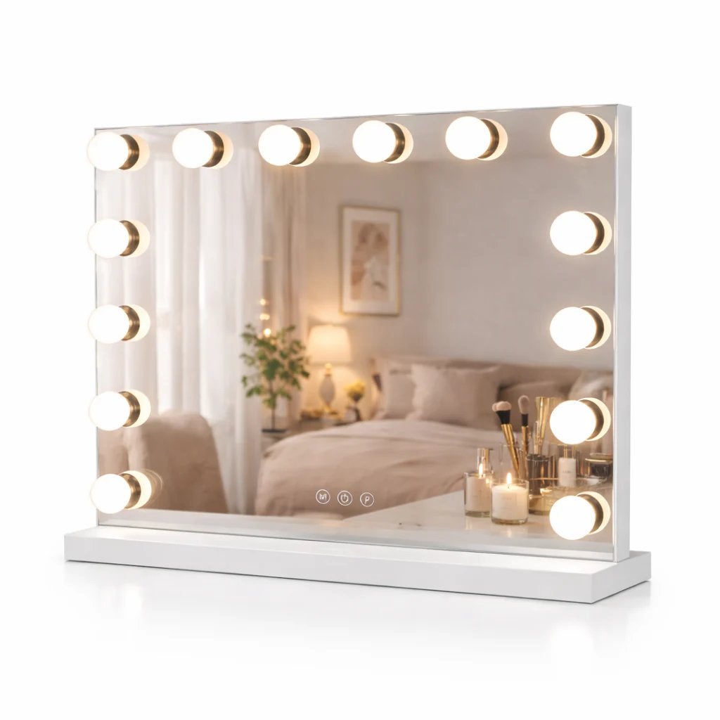 Hollywood Make-up Spiegel met Verlichting, Huis en Inrichting, Nieuw, Ophalen of Verzenden, Minder dan 100 cm, Rechthoekig