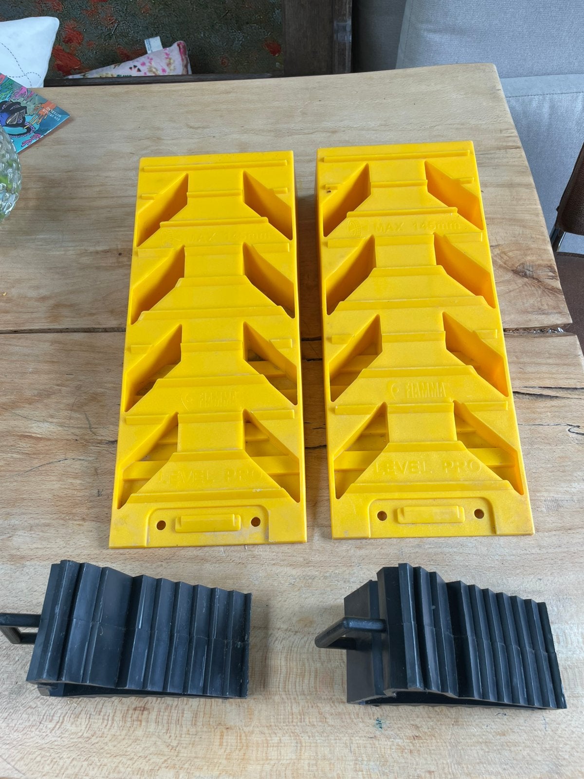 Complete set levellers /oprijblokken camper Fiamma Level Pro, Ophalen, Zo goed als nieuw