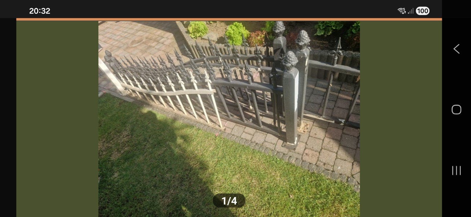 Sierlijk ijzeren hekwerk met poort, Ophalen, Gebruikt, IJzer, Sierhekwerk