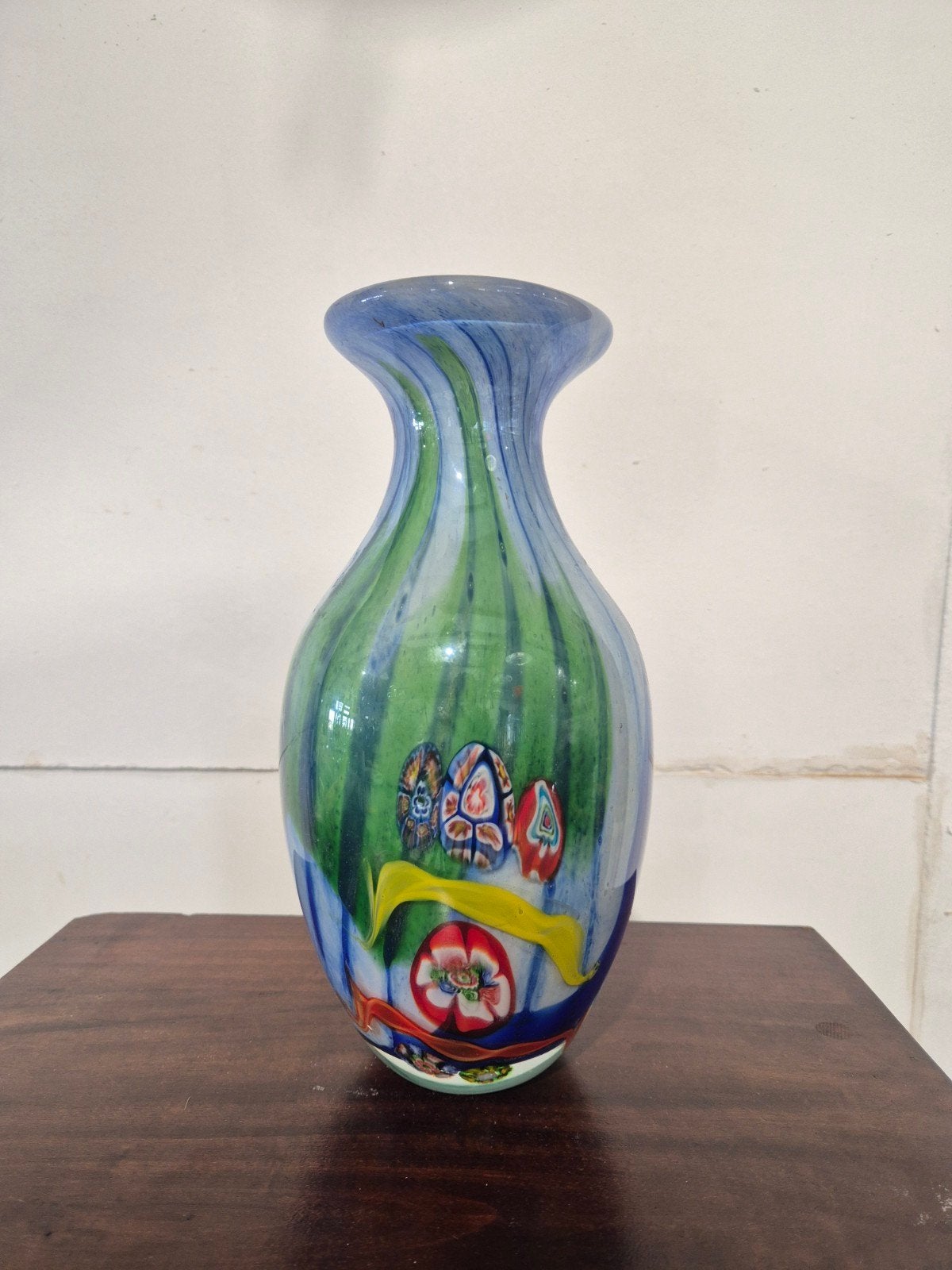 Murano vaas met bloemen vintage 30 cm. , Ophalen