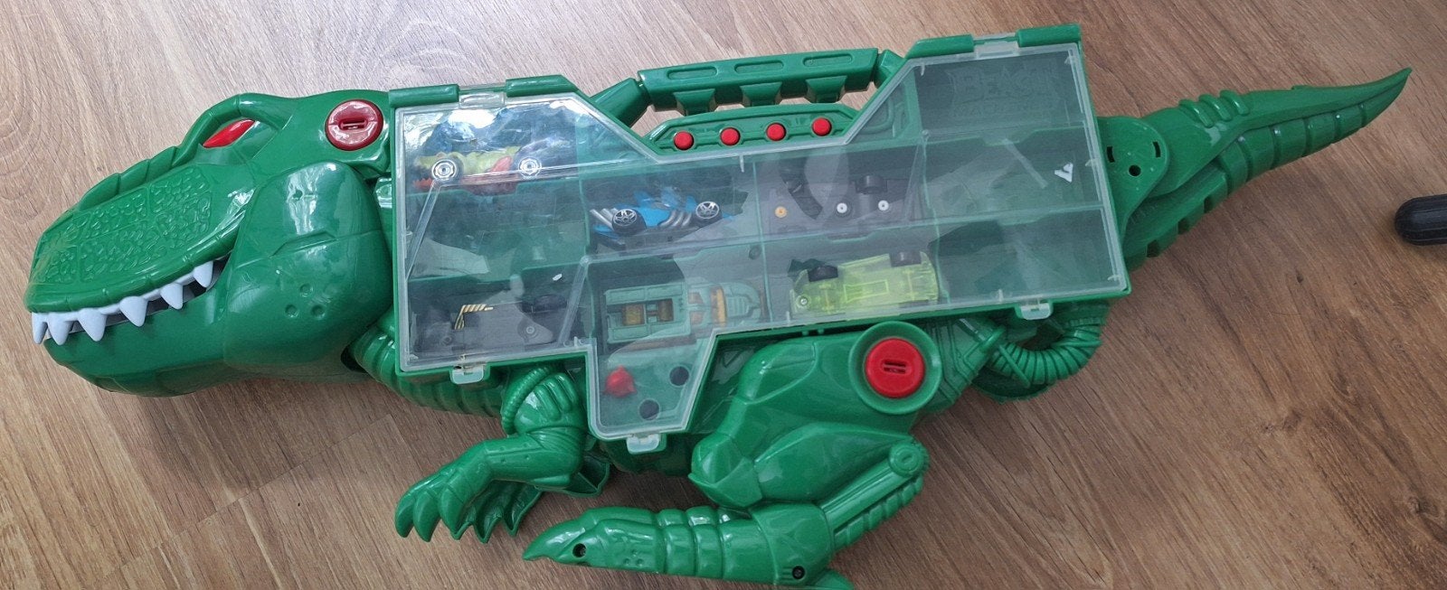 robot dinosaurus met auto's, Ophalen of Verzenden, Zo goed als nieuw