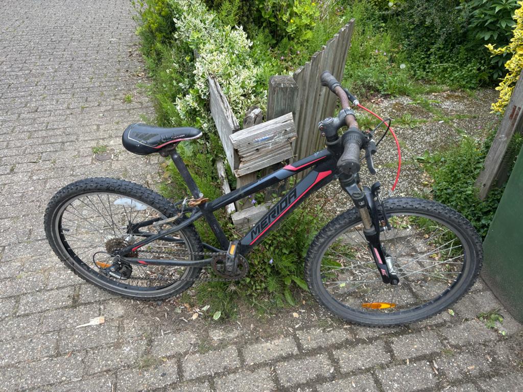 Merida mountainbike 24 inch, Gebruikt, Velgrem, Versnellingen, Minder dan 49 cm