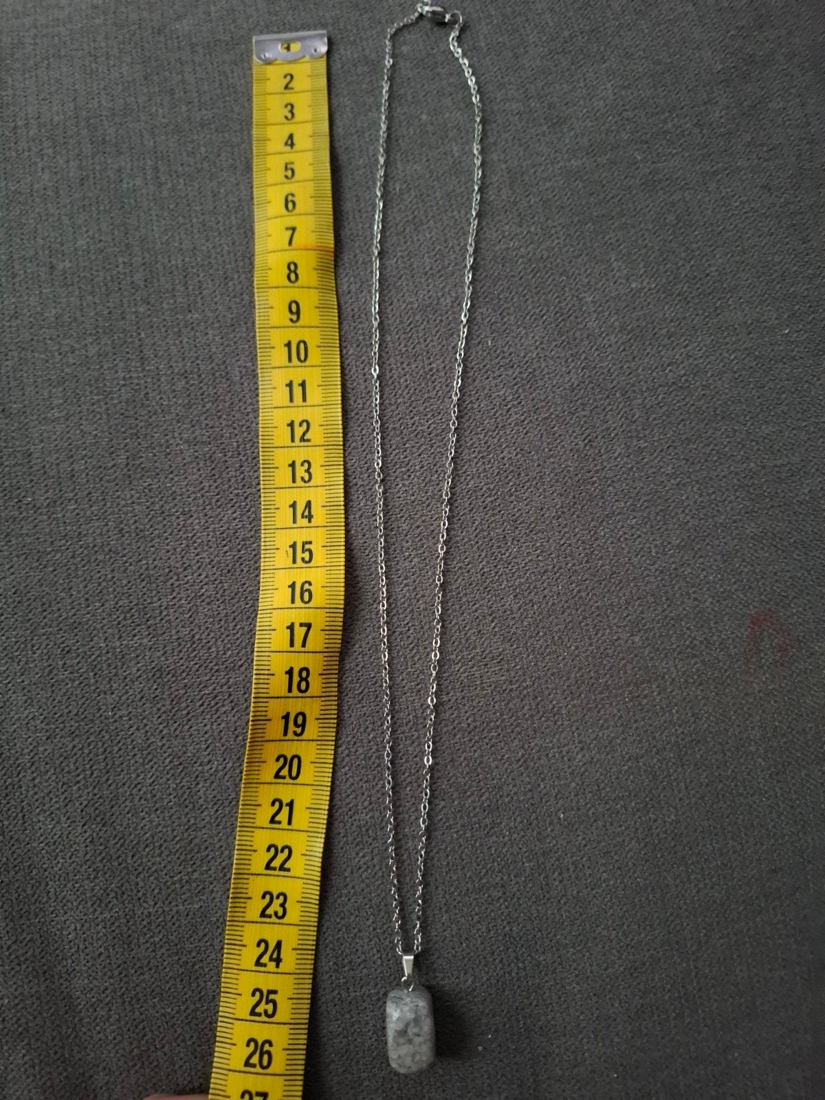 Ketting natuursteen hanger zilver grijs edelsteen, Sieraden, Tassen en Uiterlijk, Kettingen, Met edelsteen, -, -, Nieuw