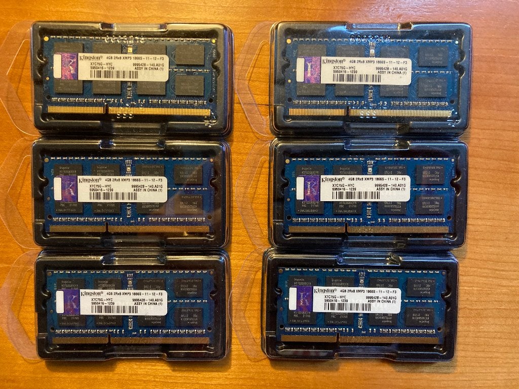 6x Kingston 4GB DDR3L SO-DIMM 1866MHz (PC3L-14900), Verzenden, DDR3, Zo goed als nieuw, Laptop