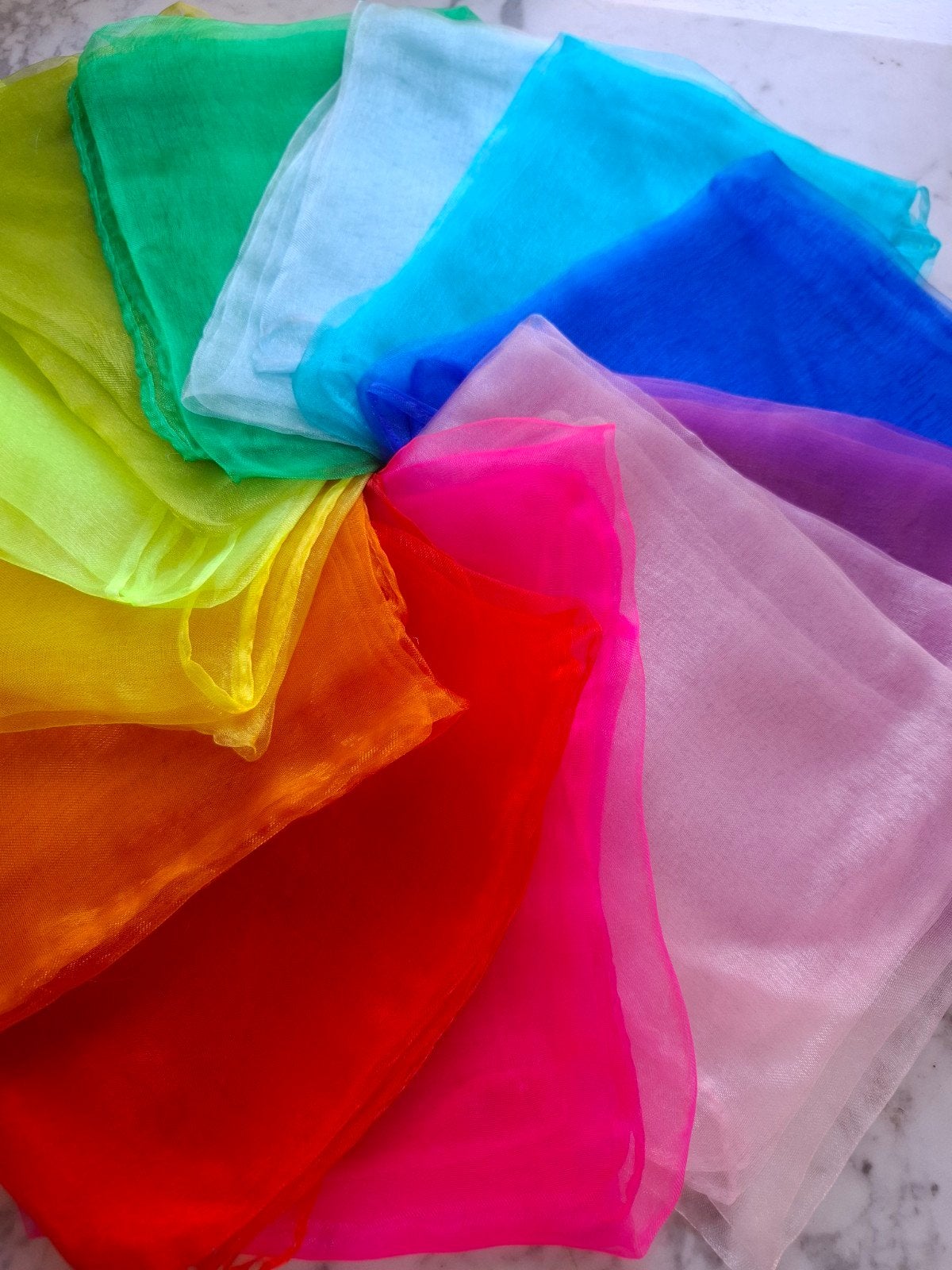 Regenboog speeldoeken dansdoeken snoezeldoeken toverdoeken, Verzenden, Nieuw, Ontdekken, Met licht