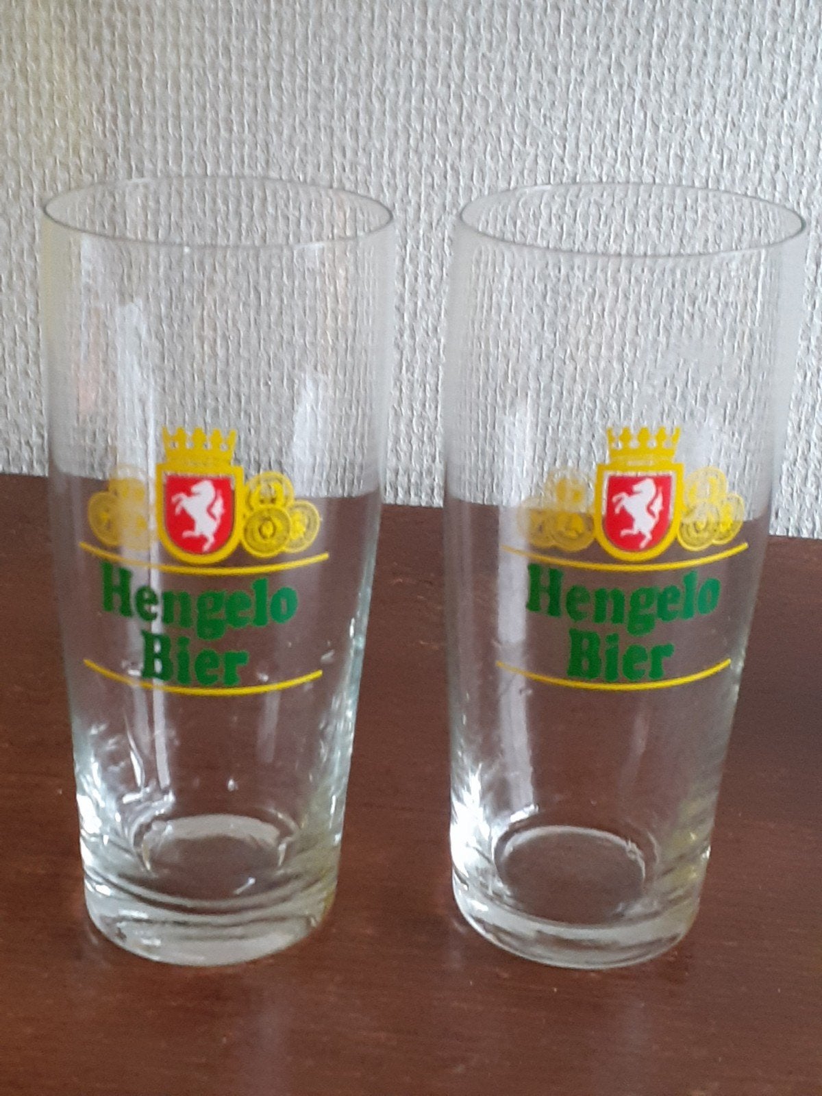 Set van 2 Hengelo Bier glazen, Verzamelen, Ophalen of Verzenden, Gebruikt, Glas of Glazen, Overige merken