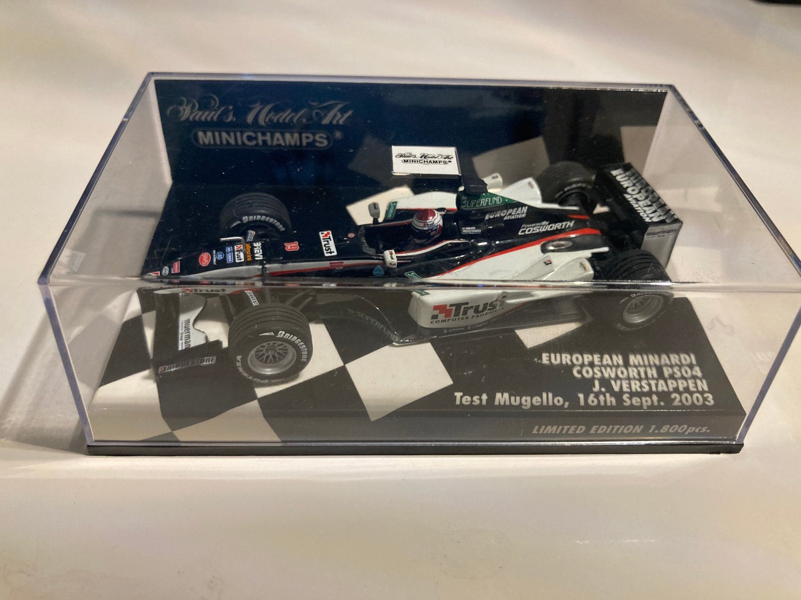 Jos verstappen european minardi cosworth ps04 test mugello, Hobby en Vrije tijd, Modelauto's | 1:43, Ophalen of Verzenden, Nieuw