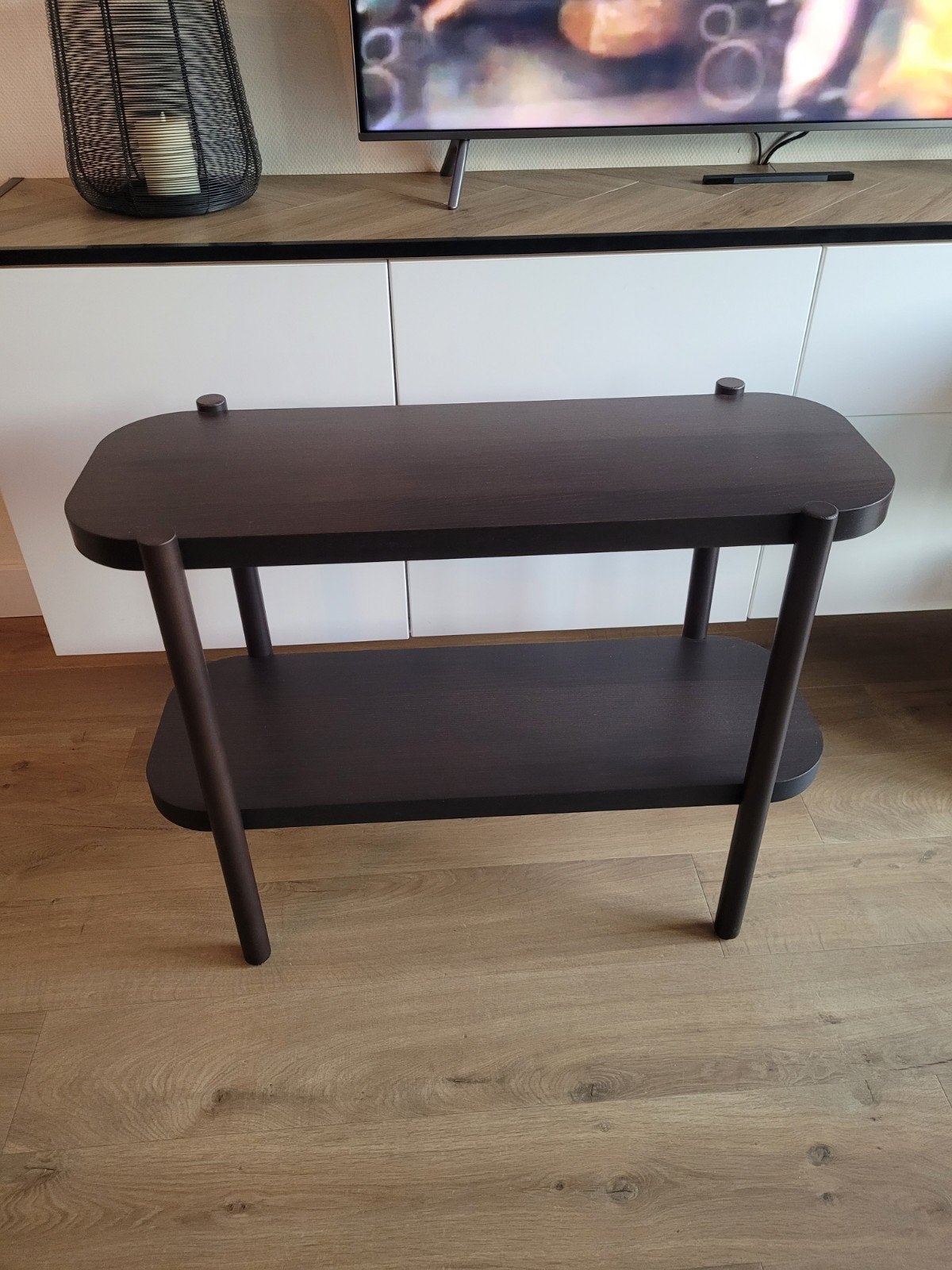 Ikea Listerby console/haltafel - Donkerbruin, Ophalen, Modern, Scandinavisch, Zo goed als nieuw, 75 cm of meer