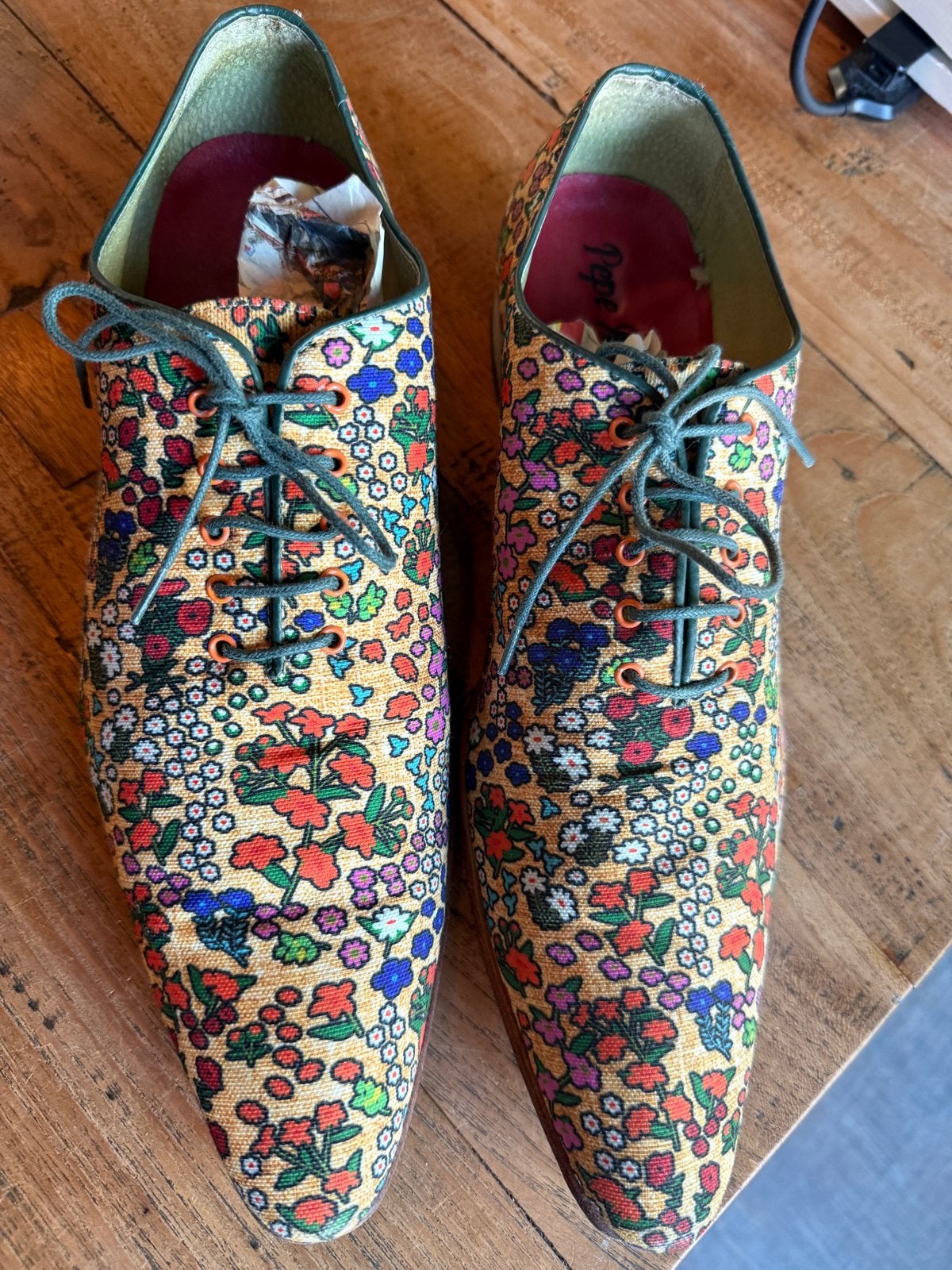 Pepe Milan Nette Schoenen en riem Maat 46 met Bloemenprint, Ophalen of Verzenden, Zo goed als nieuw, Overige kleuren, Veterschoenen