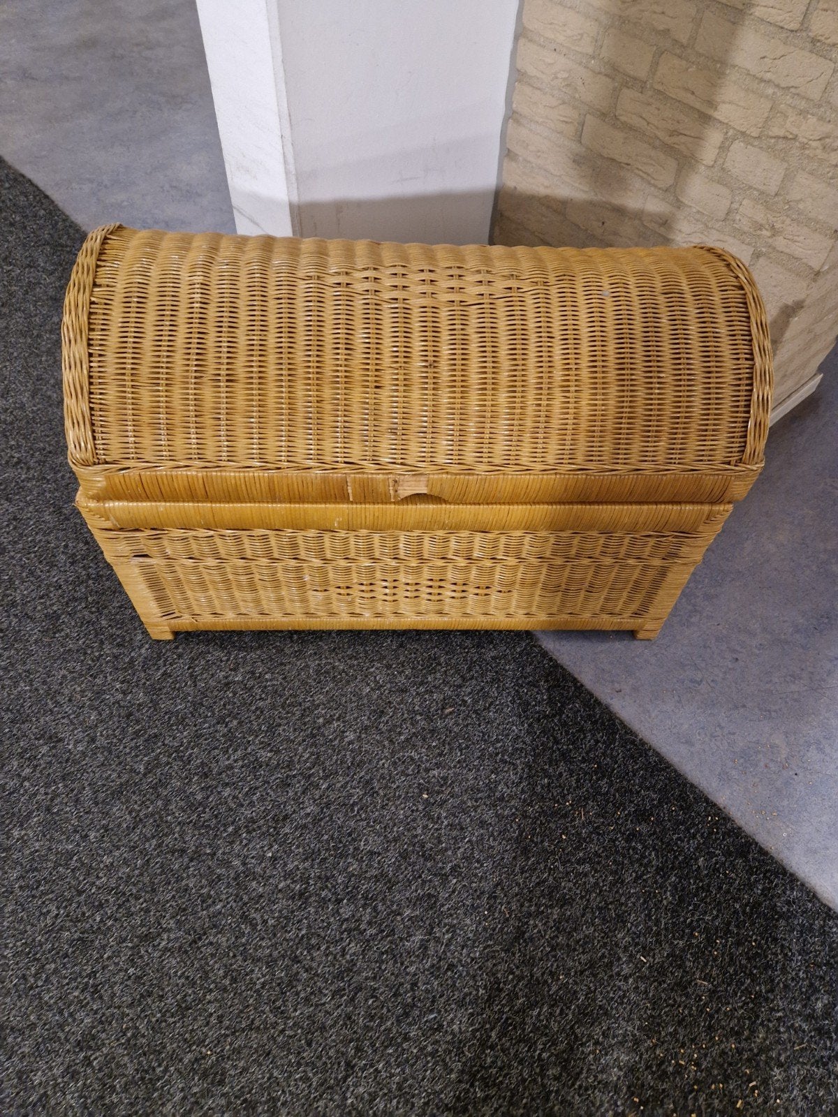 Grote Vintage rieten kist/opbergkist, Ophalen, Gebruikt, Overige materialen